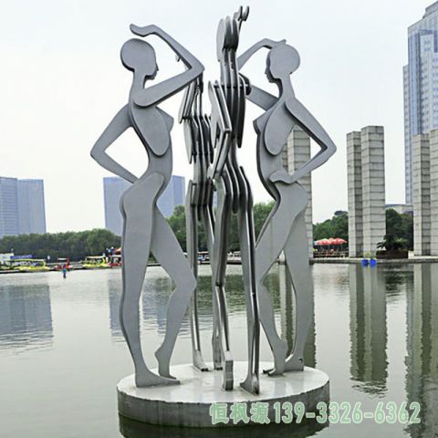 城市舞蹈不锈钢人物雕塑