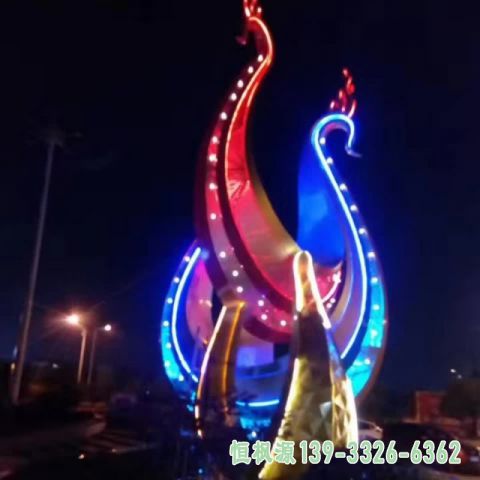 大型城市不锈钢凤凰雕塑