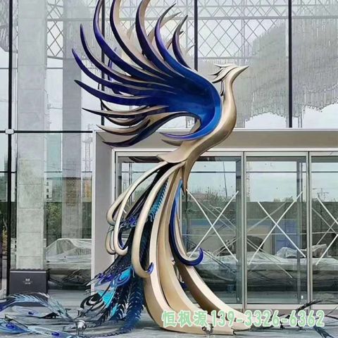 不锈钢企业凤凰雕塑