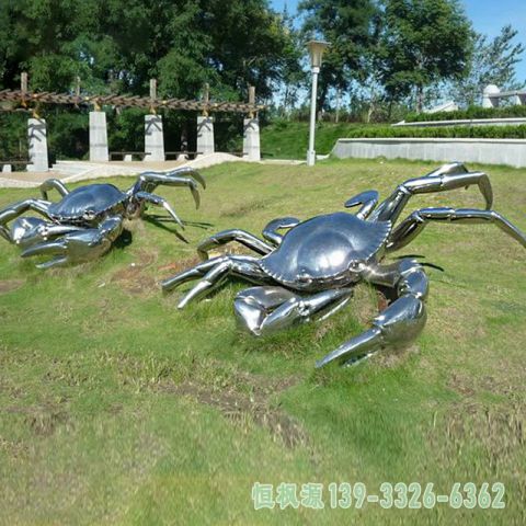 公园不锈钢螃蟹雕塑