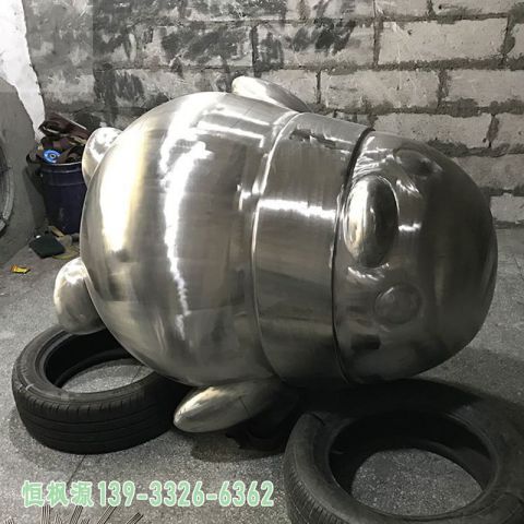 不锈钢园林企鹅景观雕塑