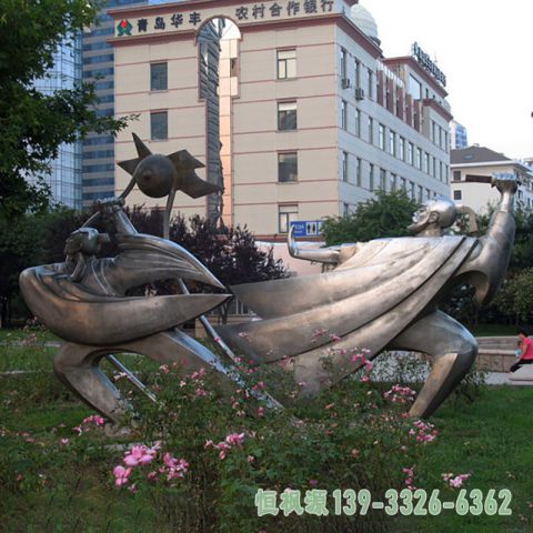 比武不锈钢城市雕塑