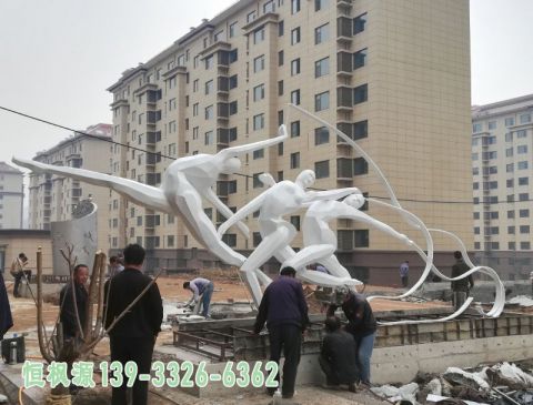 健美操城市不锈钢雕塑