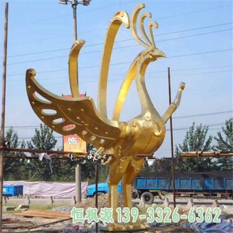 不锈钢校园凤凰动物雕塑