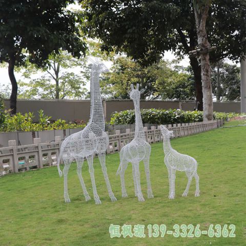 长颈鹿不锈钢城市景观雕塑