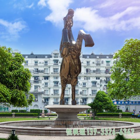 奔马广场不锈钢雕塑