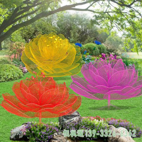 不锈钢园林花朵雕塑
