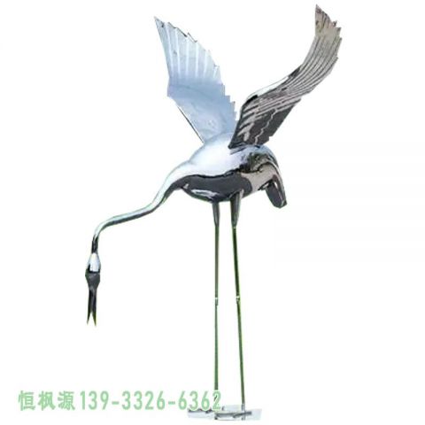 丹顶鹤园林不锈钢景观雕塑
