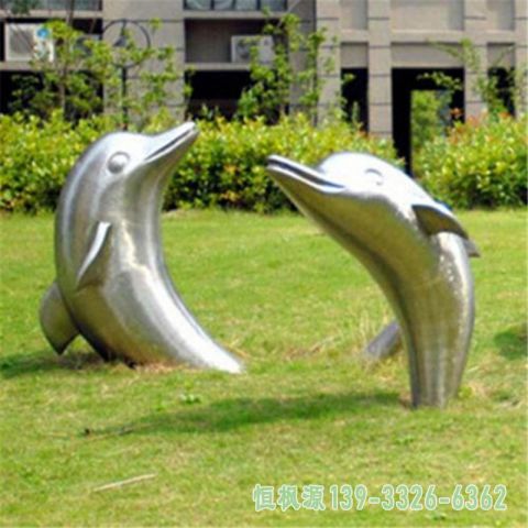 大型海豚不锈钢广场雕塑
