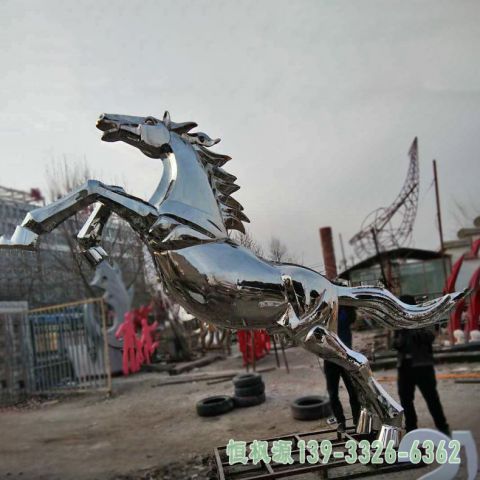 奔马校园不锈钢雕塑