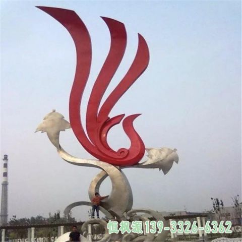 凤凰不锈钢校园景观雕塑