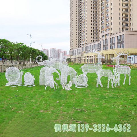 不锈钢大象园林景观雕塑