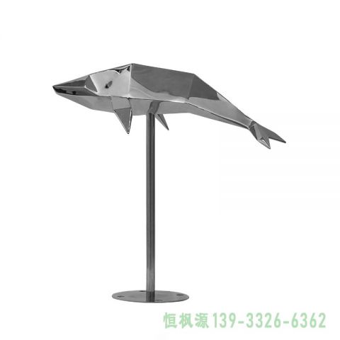 不锈钢海豚企业艺术雕塑