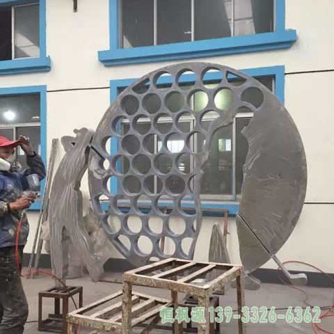 户外高尔夫球不锈钢人物雕塑