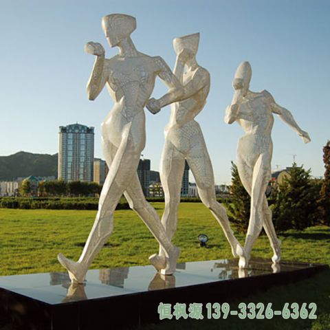 竞走园林不锈钢景观雕塑