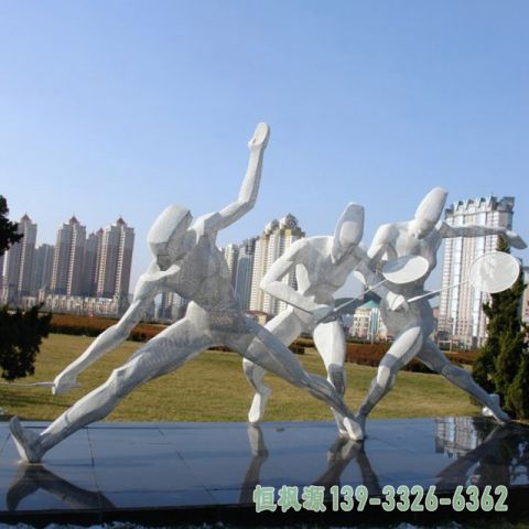 羽毛球户外不锈钢雕塑