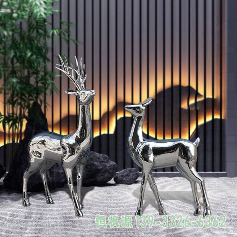 企业小鹿不锈钢抽象雕塑