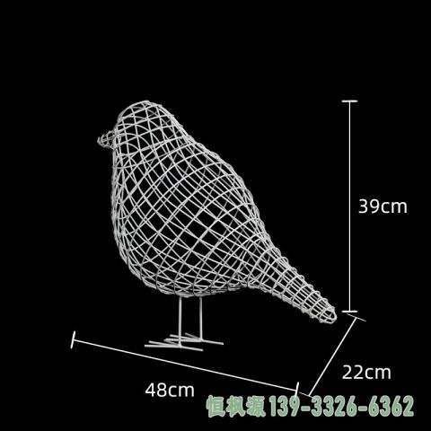 小鸟镂空不锈钢公园雕塑