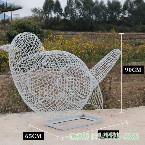 小鸟广场不锈钢镂空雕塑
