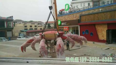 大型螃蟹不锈钢广场雕塑