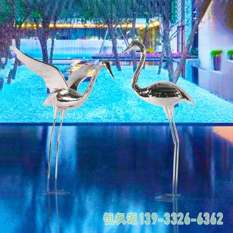 都市丹顶鹤不锈钢雕塑
