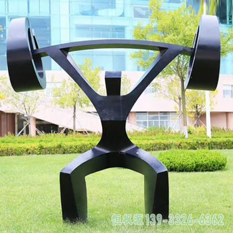 举重园林不锈钢雕塑