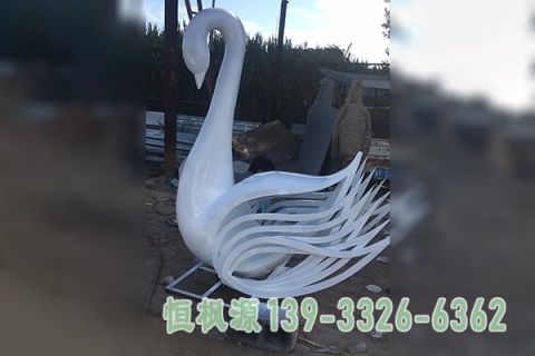 大型天鹅广场不锈钢雕塑