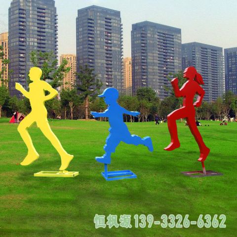 跑步不锈钢广场人物雕塑