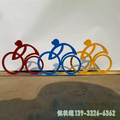 自行车不锈钢公园雕塑
