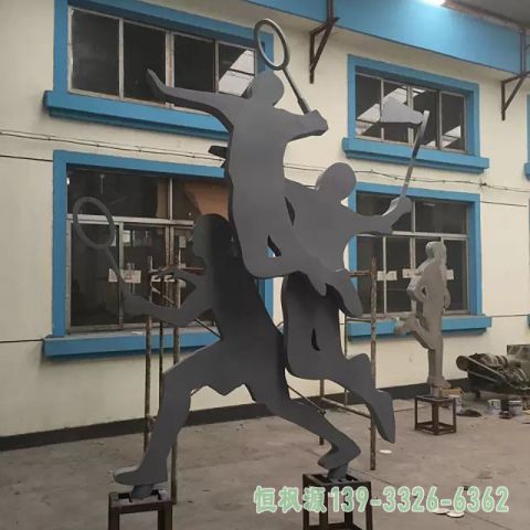 羽毛球广场不锈钢雕塑
