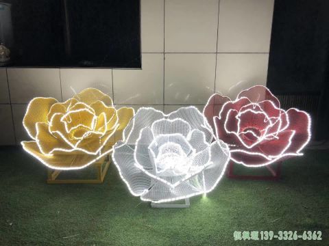 玫瑰花园林不锈钢雕塑