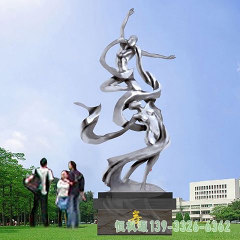 舞蹈人物不锈钢广场雕塑
