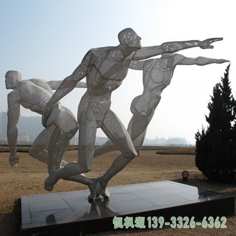 掷铁饼人物小区不锈钢雕塑