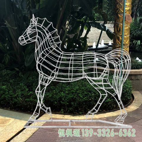 镂空马不锈钢户外雕塑