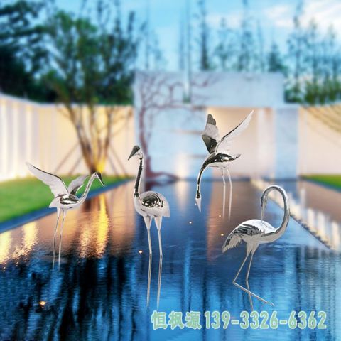 仙鹤校园不锈钢雕塑