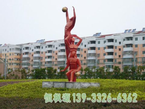 户外不锈钢投篮雕塑
