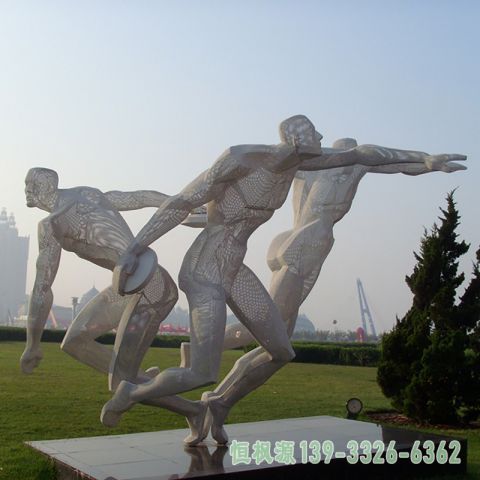 掷铁饼不锈钢园林人物雕塑