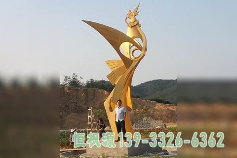 凤凰校园不锈钢抽象雕塑