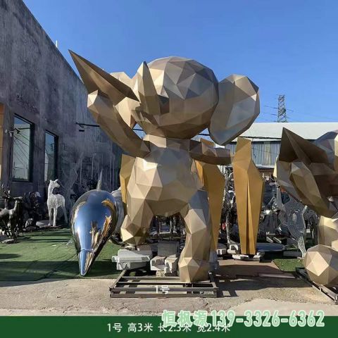 抽象大象广场不锈钢雕塑