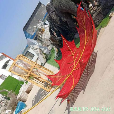 枫叶园林不锈钢景观雕塑