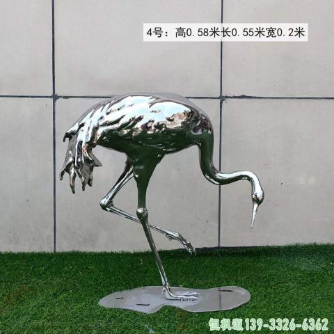 火烈鸟小区不锈钢动物雕塑