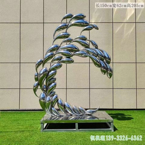 园林不锈钢鱼景观雕塑 