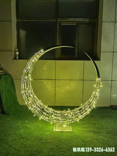 月亮不锈钢户外不锈钢雕塑