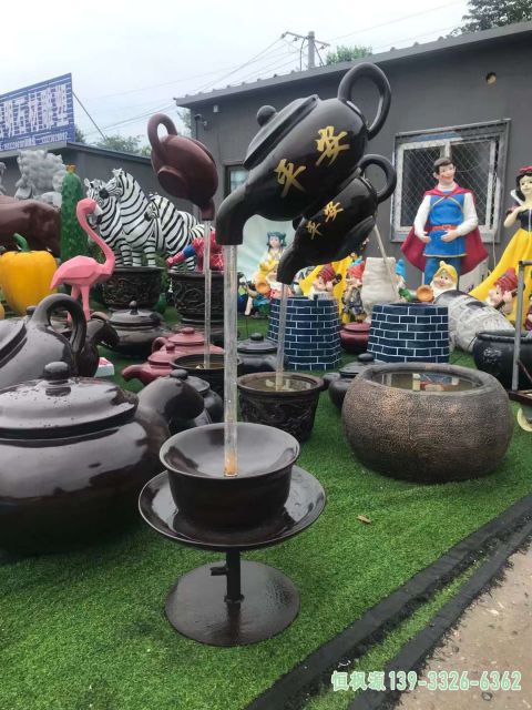 茶壶城市不锈钢艺术雕塑 