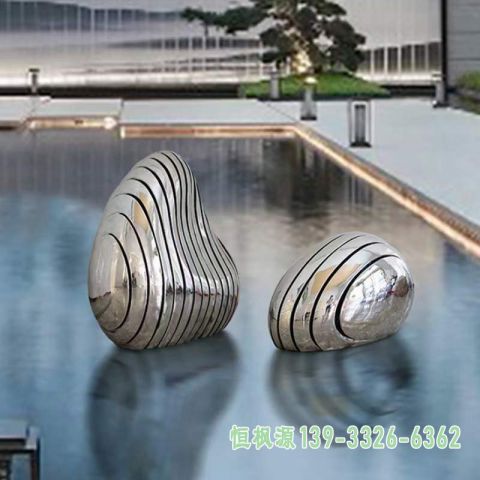 鹅卵石都市不锈钢雕塑