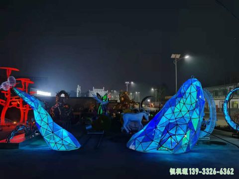 几何海豚都市不锈钢雕塑