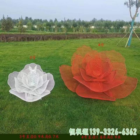 花朵不锈钢园林镂空雕塑
