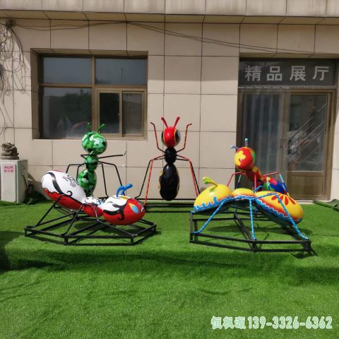 彩绘蚂蚁不锈钢园林雕塑