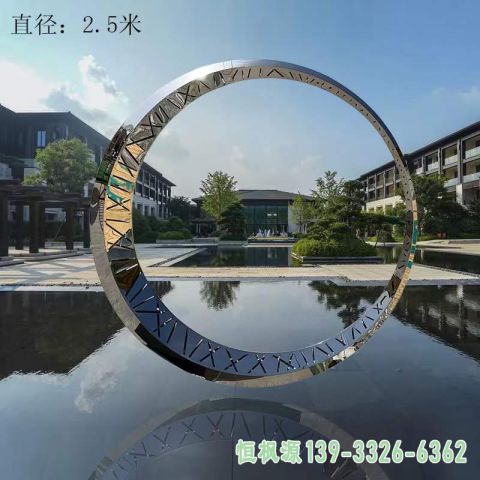 都市不锈钢圆环雕塑