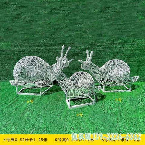 镂空蜗牛园林不锈钢动物雕塑